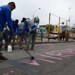 Fiestas Patrias: Borran pintas lotizadas por comerciantes en avenida Brasil