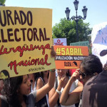 Coordinadora de colectivos de Villa El Salvador realiza plantón contra Keiko Fujimori