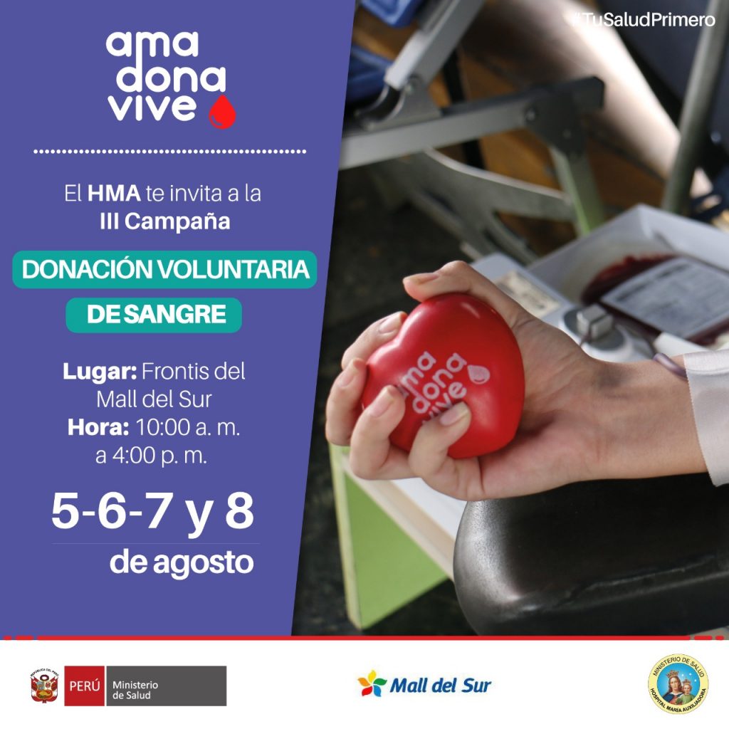 Campaña de donación de sangre en el Mall Del Sur